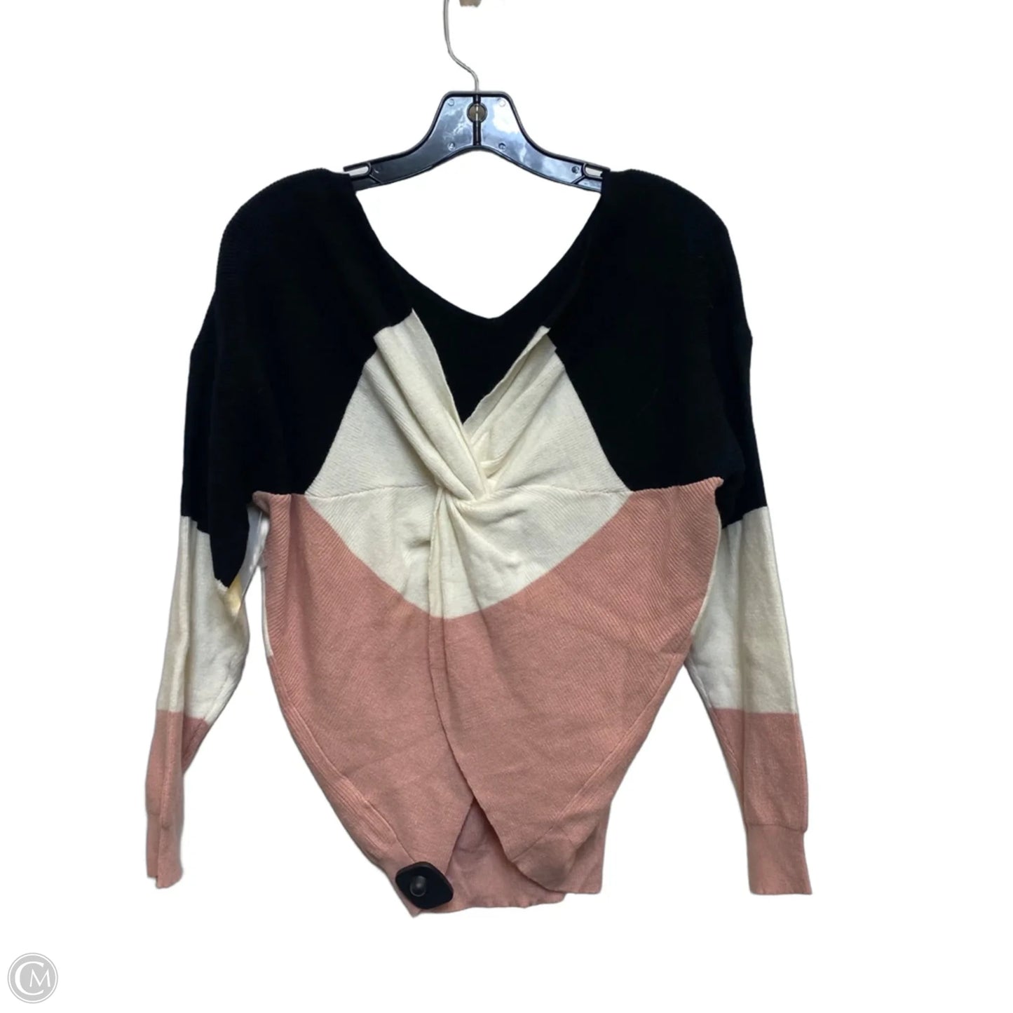 Sweater By Racheal In Pink & White, Size: L