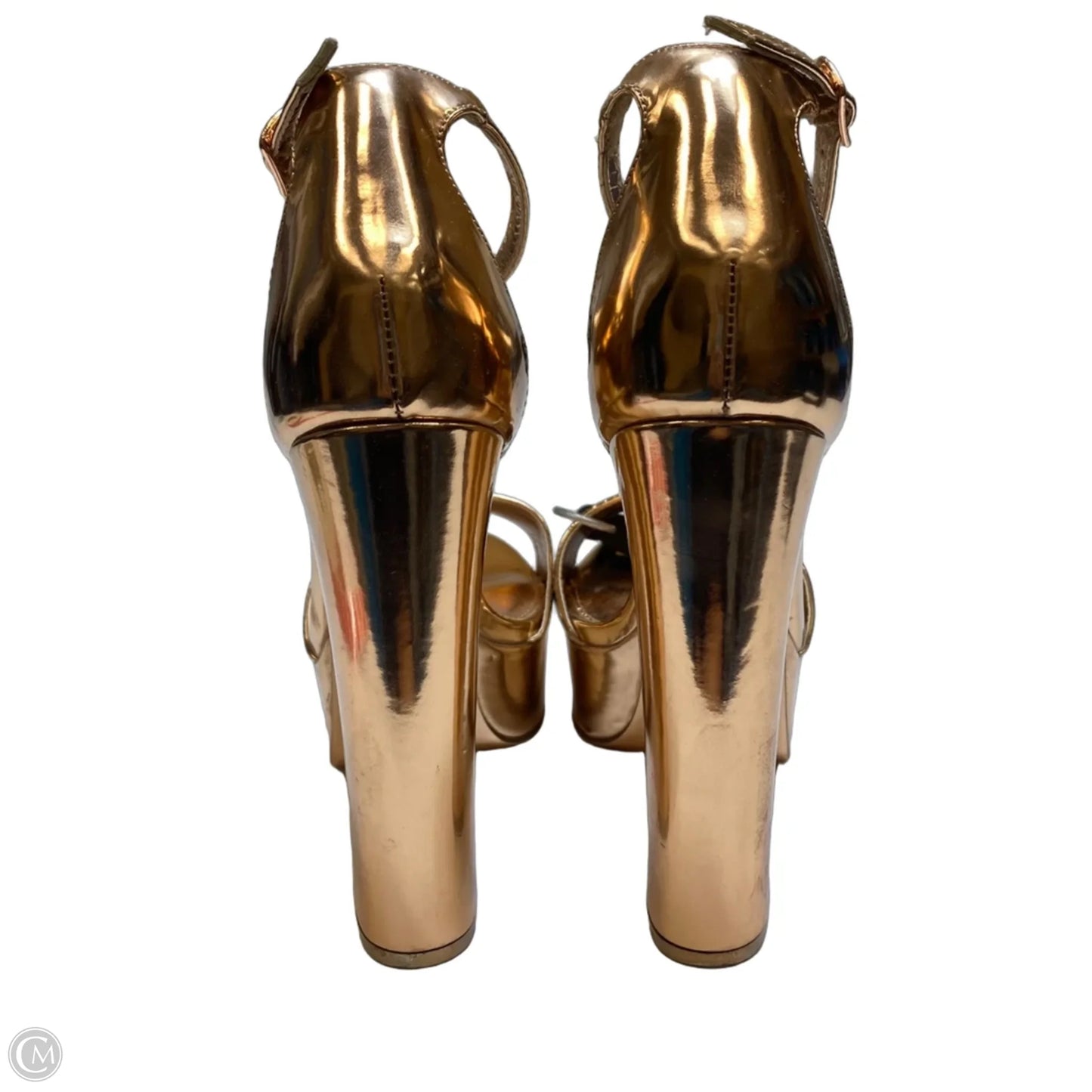 Sandals Heels Block By Steve Madden In Rose Gold, Size: 7