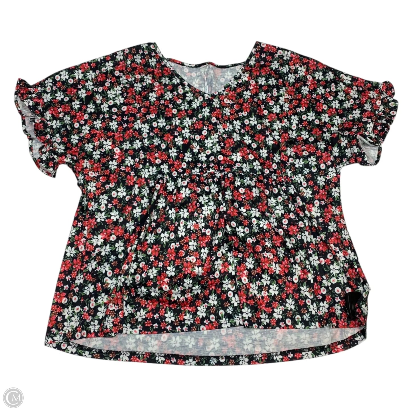 Top Short Sleeve By Clothes Mentor In Black & Red, Size: Xl