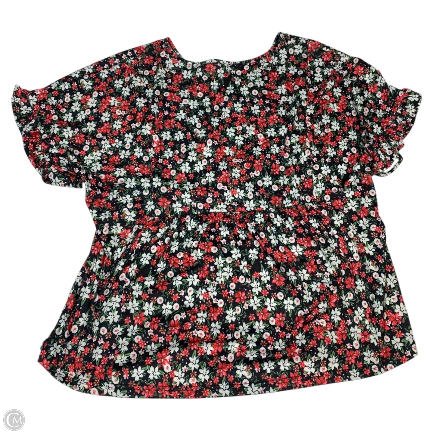 Top Short Sleeve By Clothes Mentor In Black & Red, Size: Xl