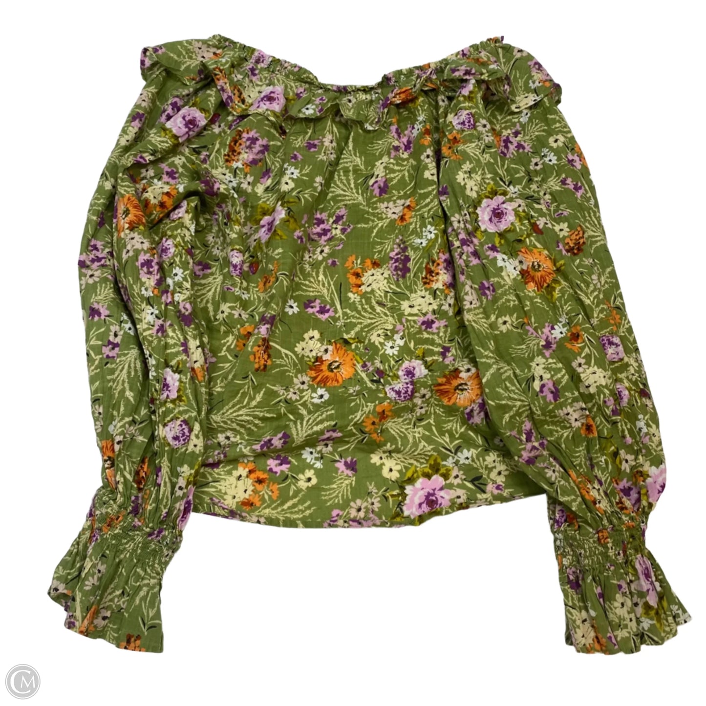 Top Long Sleeve By Anthropologie In Green, Size: 1x