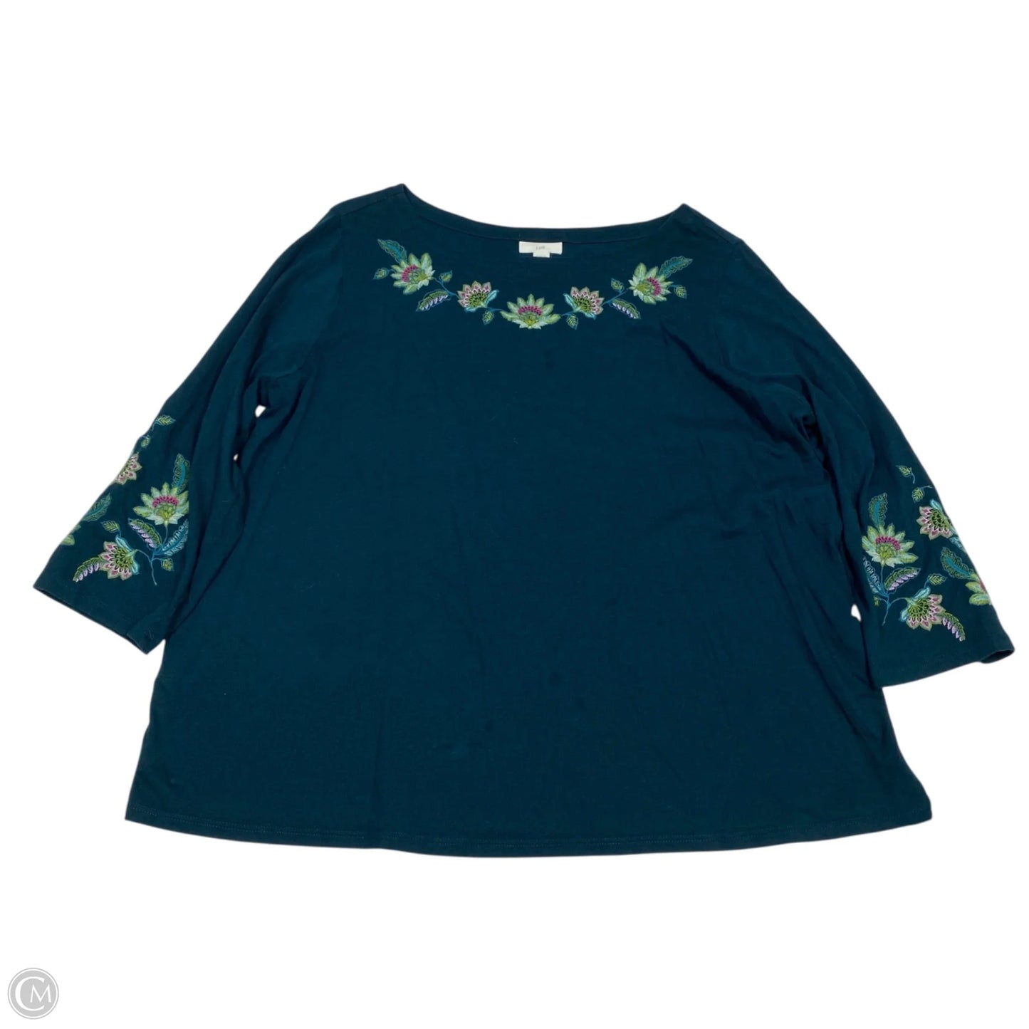 Top 3/4 Sleeve By J. Jill In Green, Size: Xl
