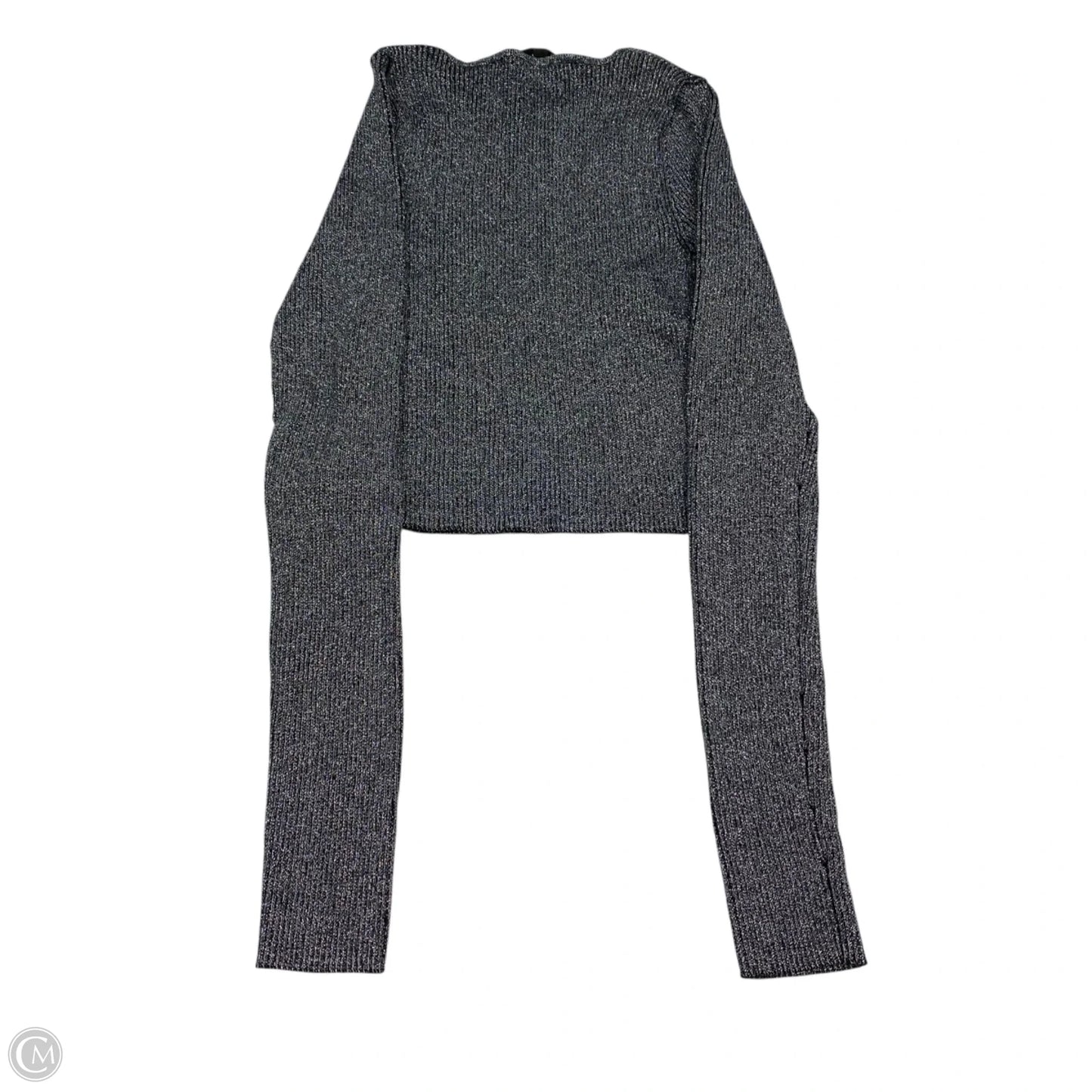 Top Long Sleeve By Zara In Black & Silver, Size: M