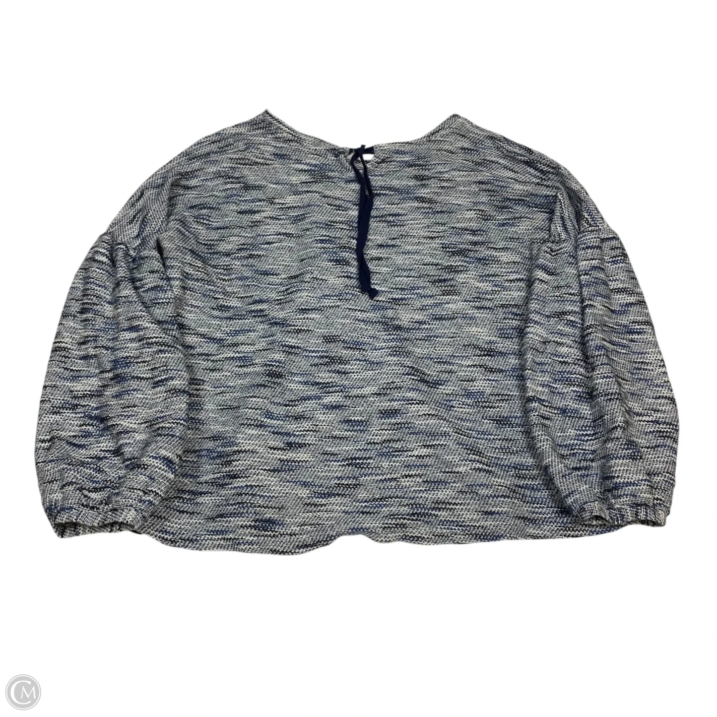 Top Long Sleeve By New Directions In Blue & White, Size: L