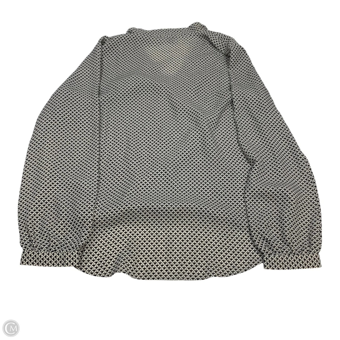 Top Long Sleeve By Ann Taylor In Blue & White, Size: M