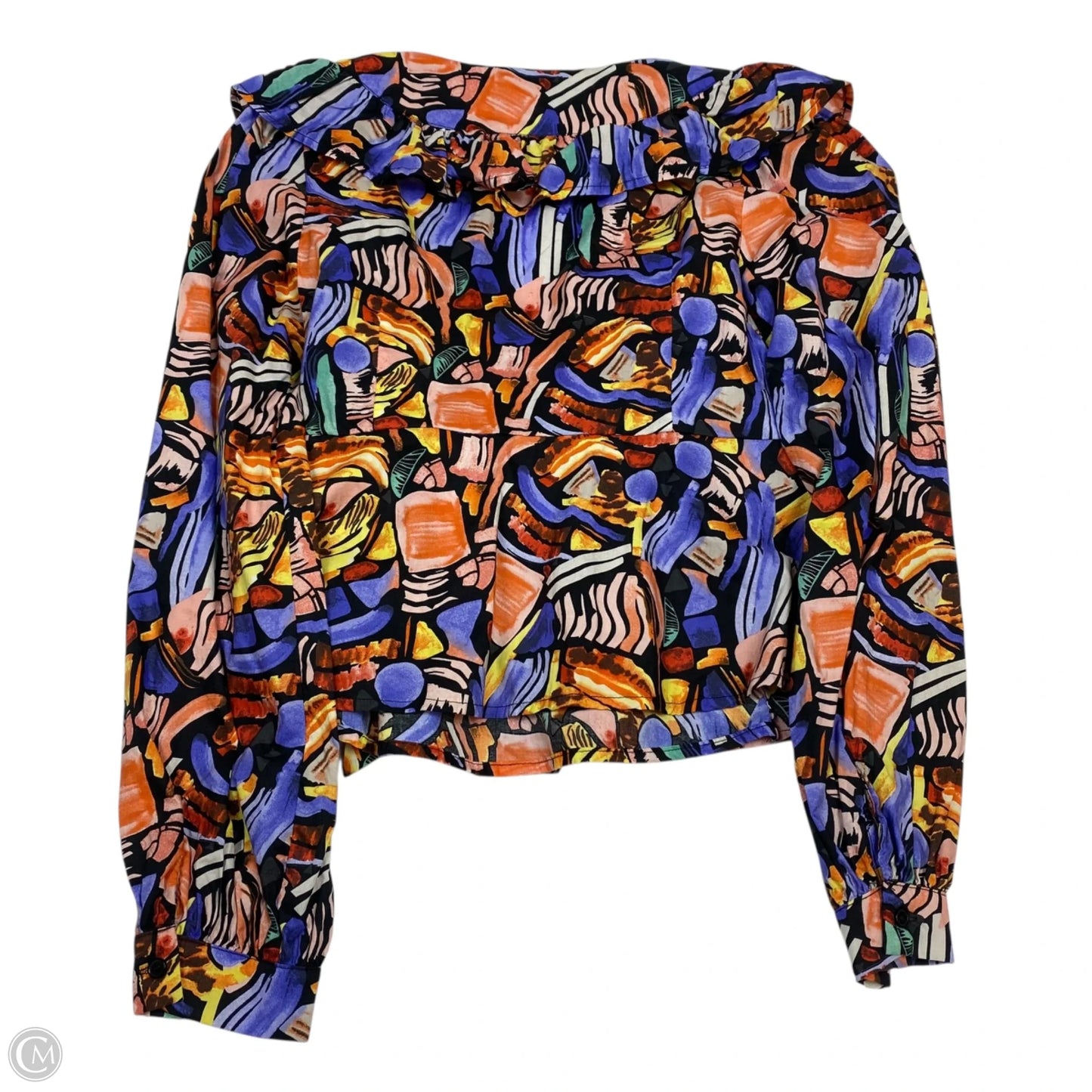 Top Long Sleeve By Vestique In Orange & Purple, Size: S