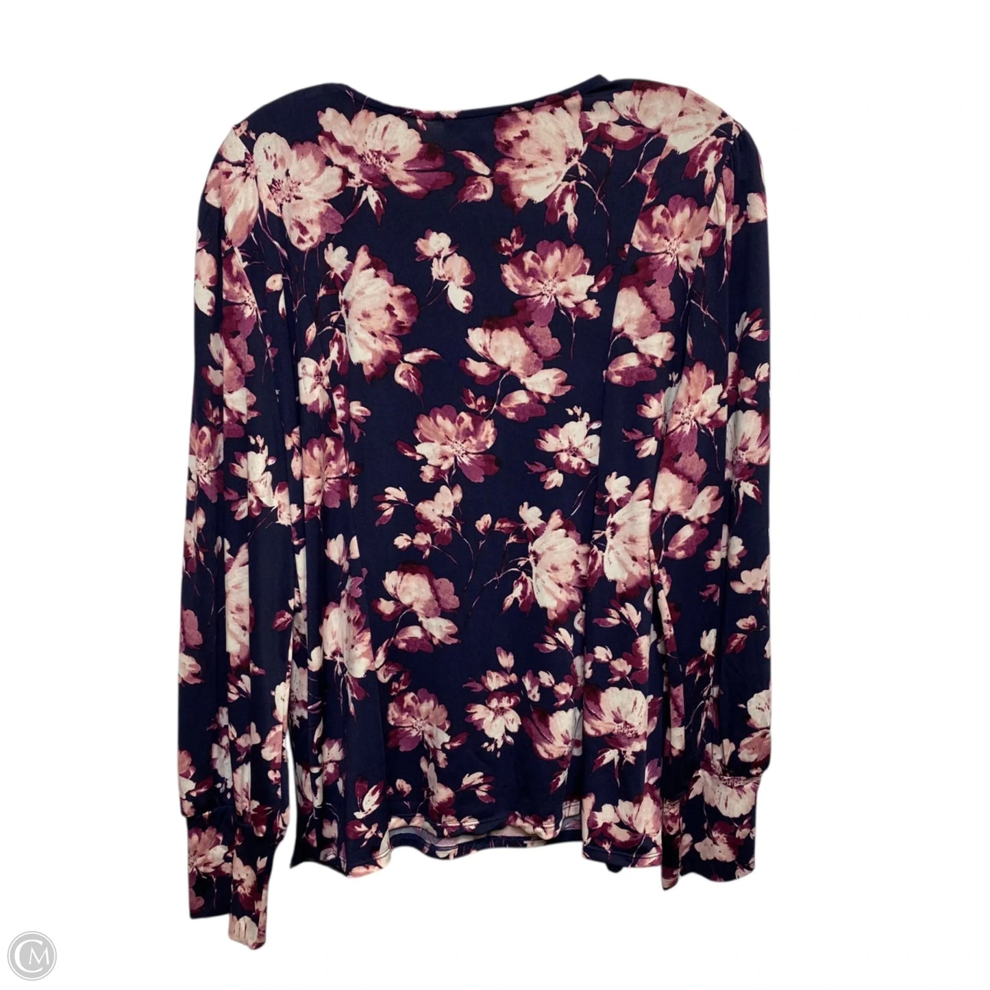 Top Long Sleeve By Auw In Blue & Purple, Size: Xl