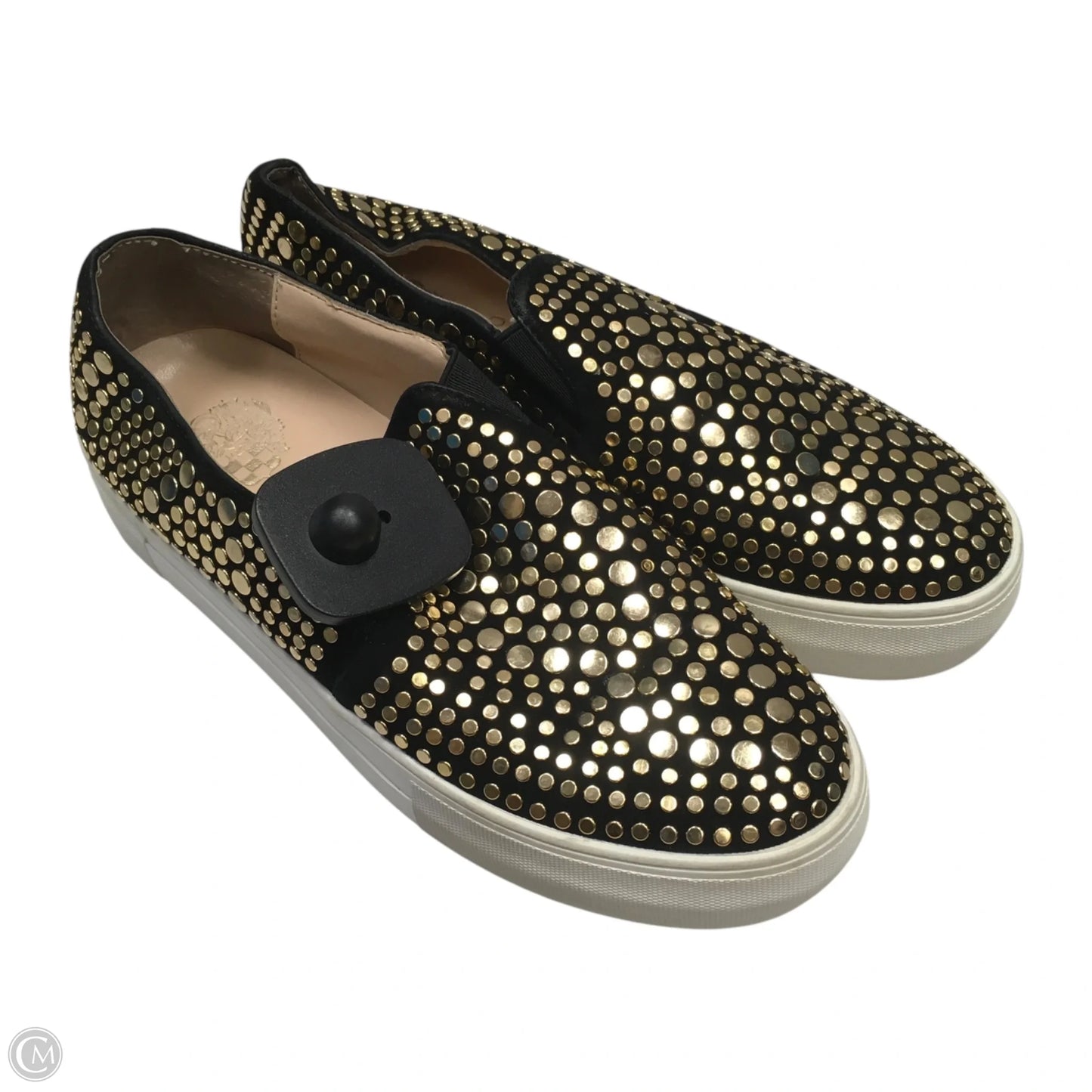 Shoes Sneakers By Vince Camuto In Black & Gold, Size: 6