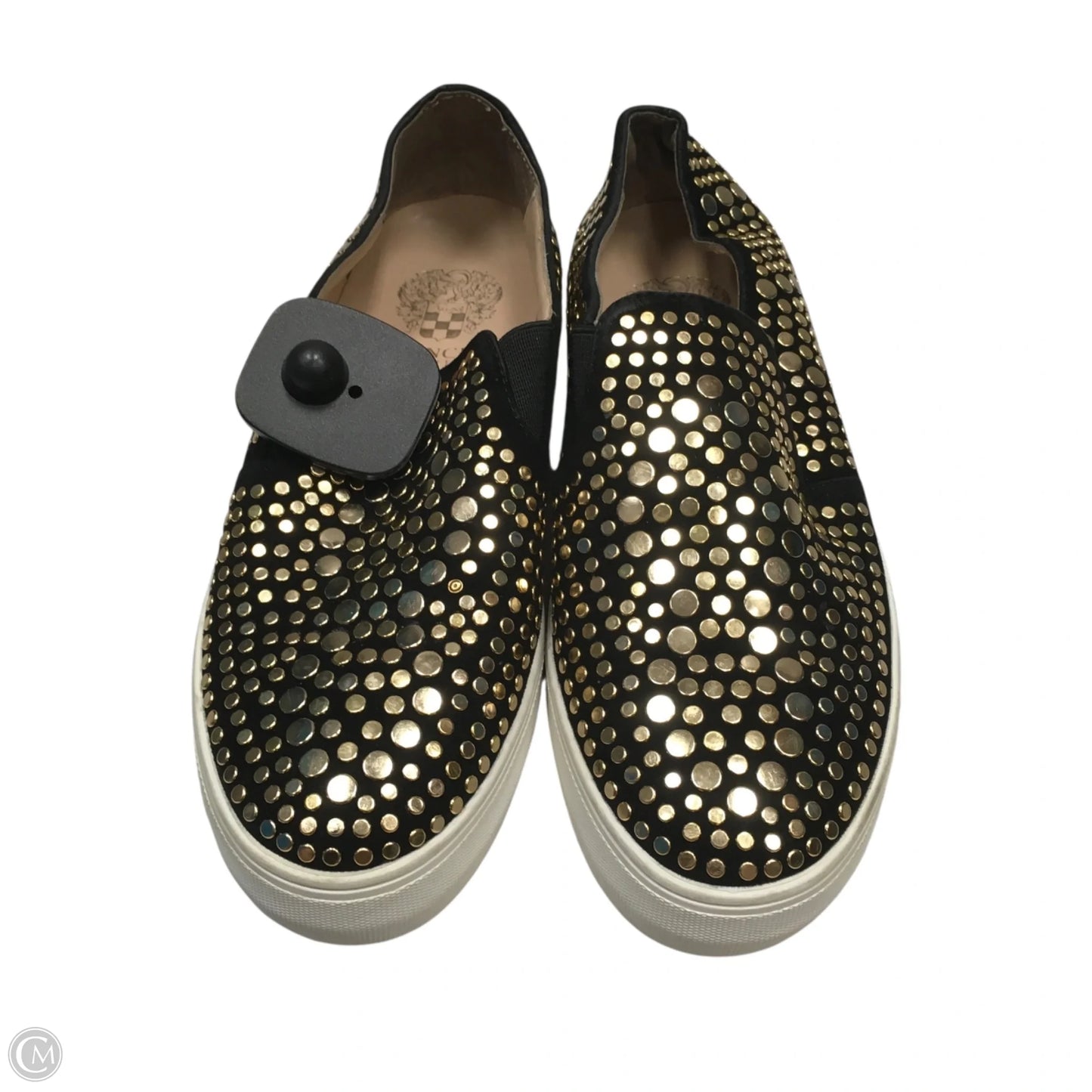 Shoes Sneakers By Vince Camuto In Black & Gold, Size: 6