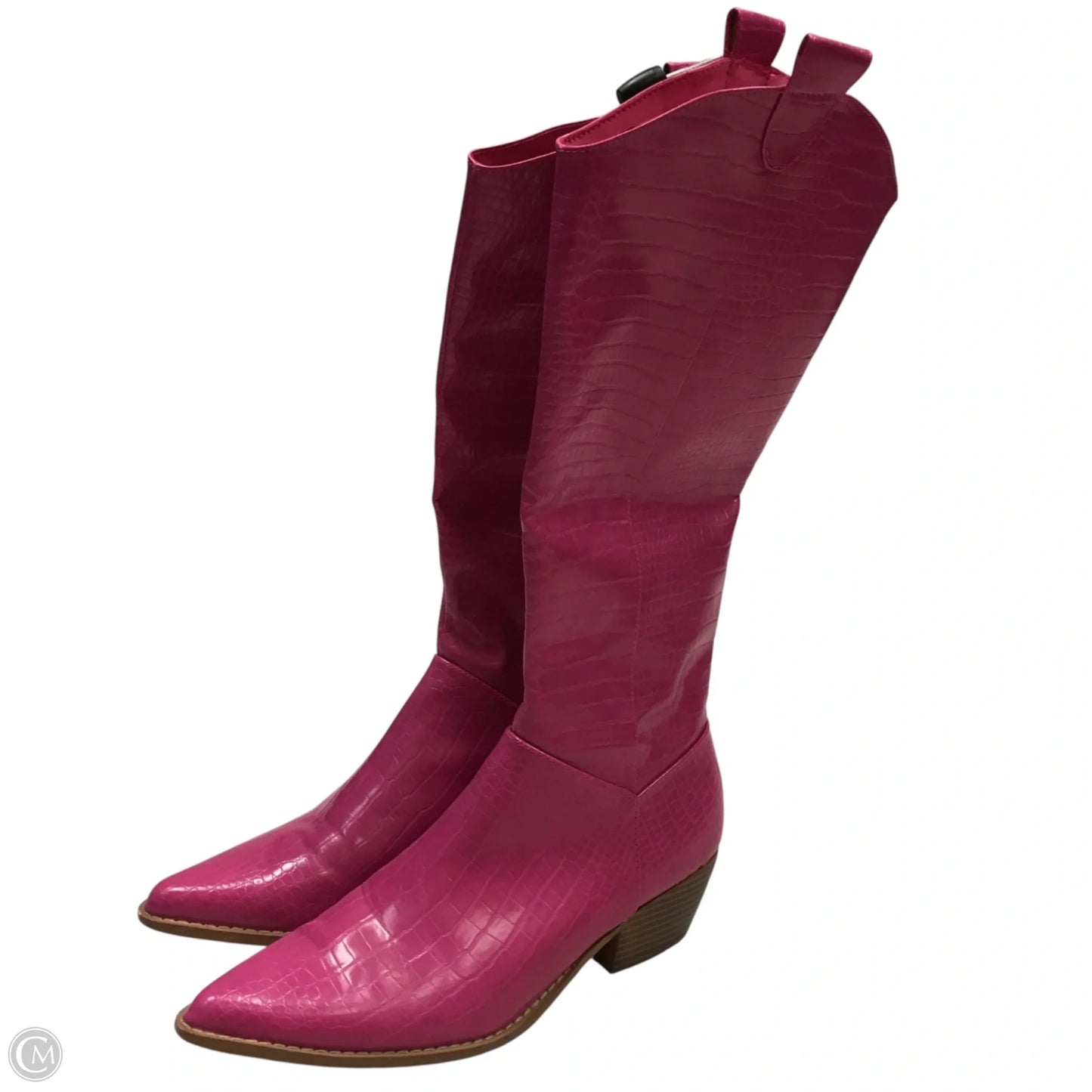 Boots Knee Heels By Berness In Pink, Size: 9