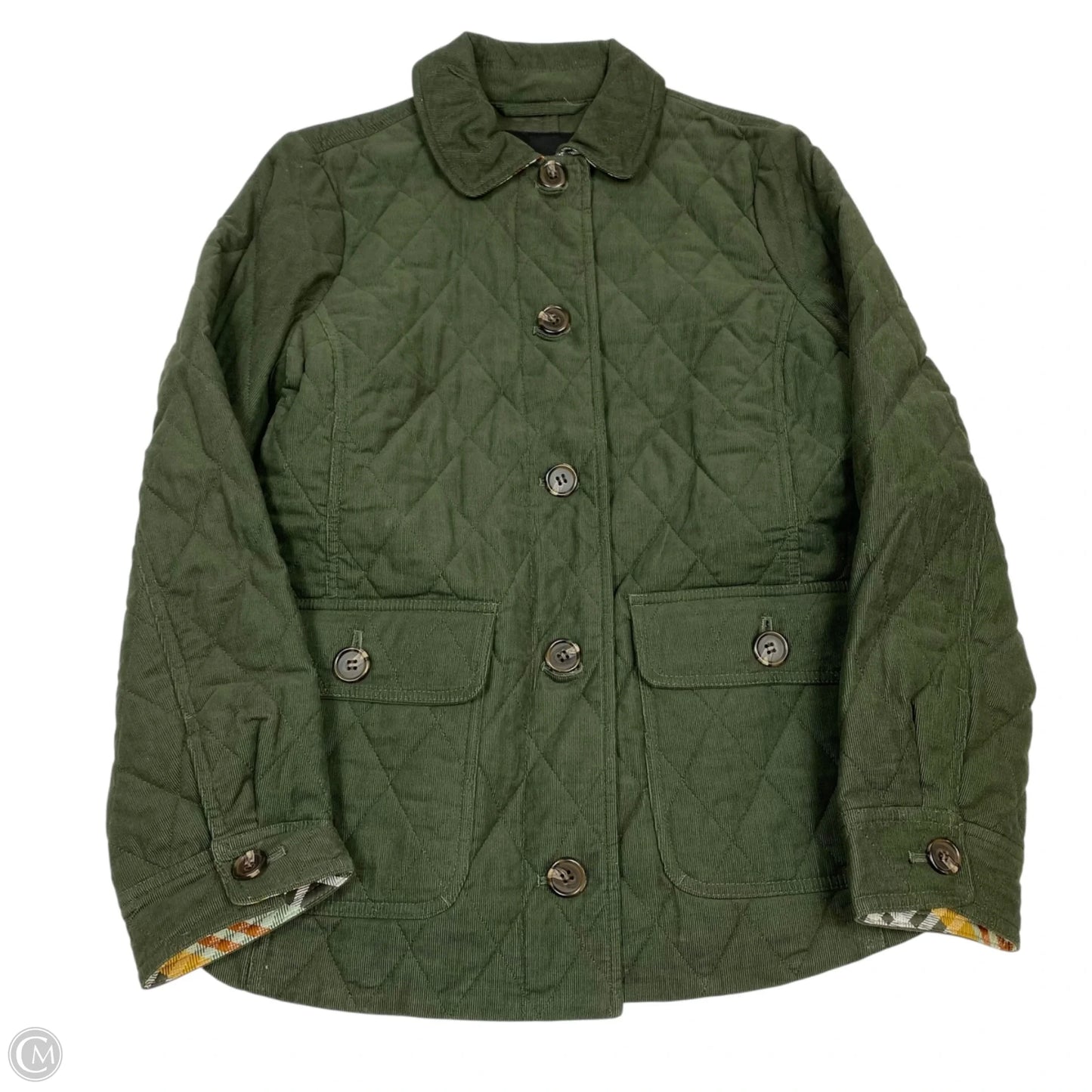 Jacket Shirt By Talbots In Green, Size: S