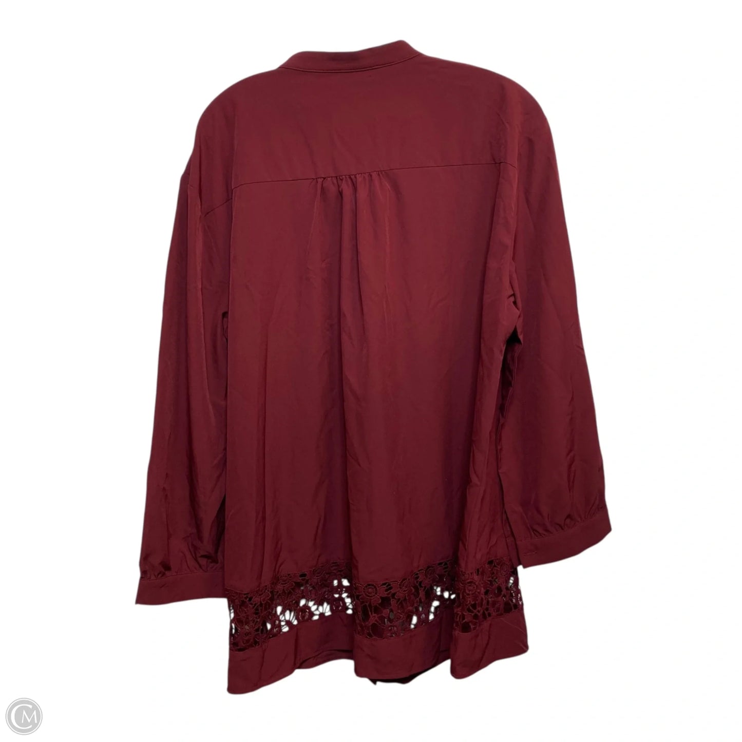 Top Long Sleeve By Cmf In Red, Size: Xxl