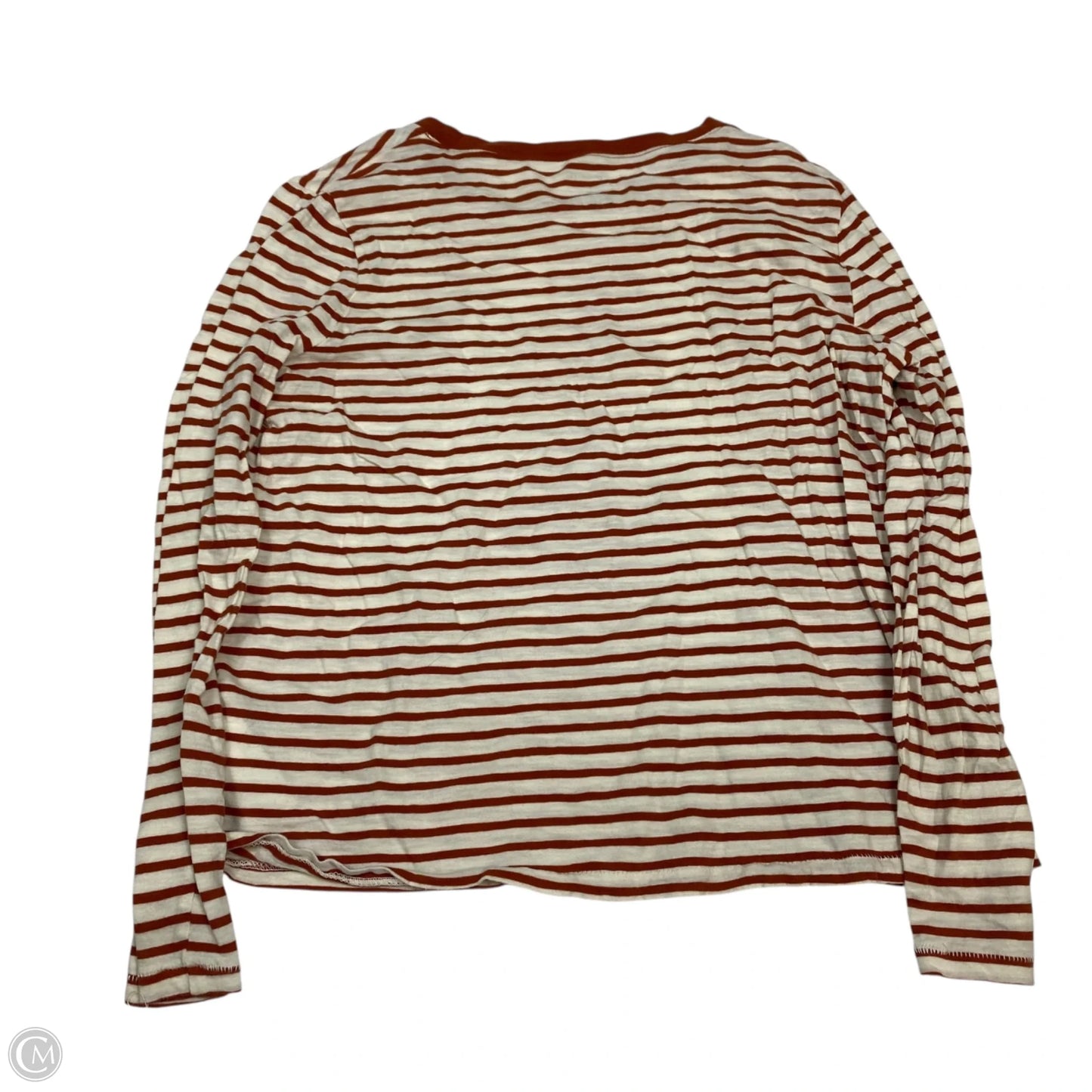 Top Long Sleeve By Madewell In Cream & Orange, Size: L