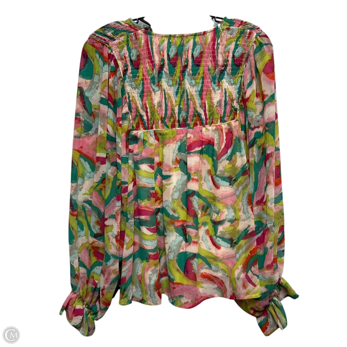 Top Long Sleeve By Entro In Green & Pink, Size: S