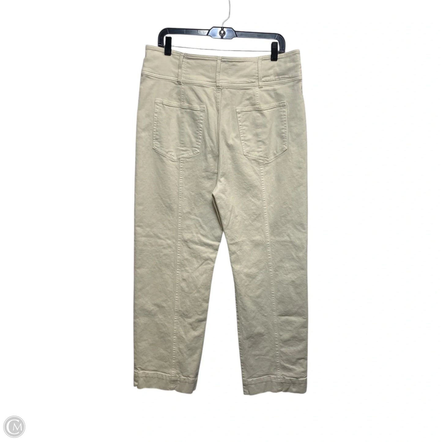 Jeans Straight By Ann Taylor In Cream Denim, Size: 14