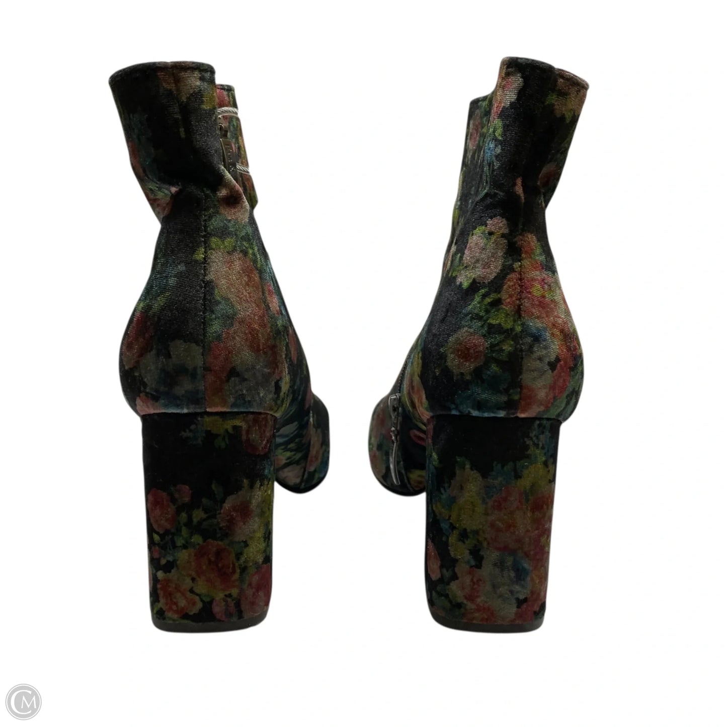 Boots Ankle Heels By Eva & Zoe In Floral Print, Size: 9