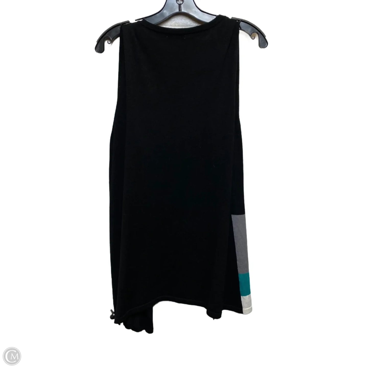 Vest Sweater By Cato In Black & Grey, Size: L