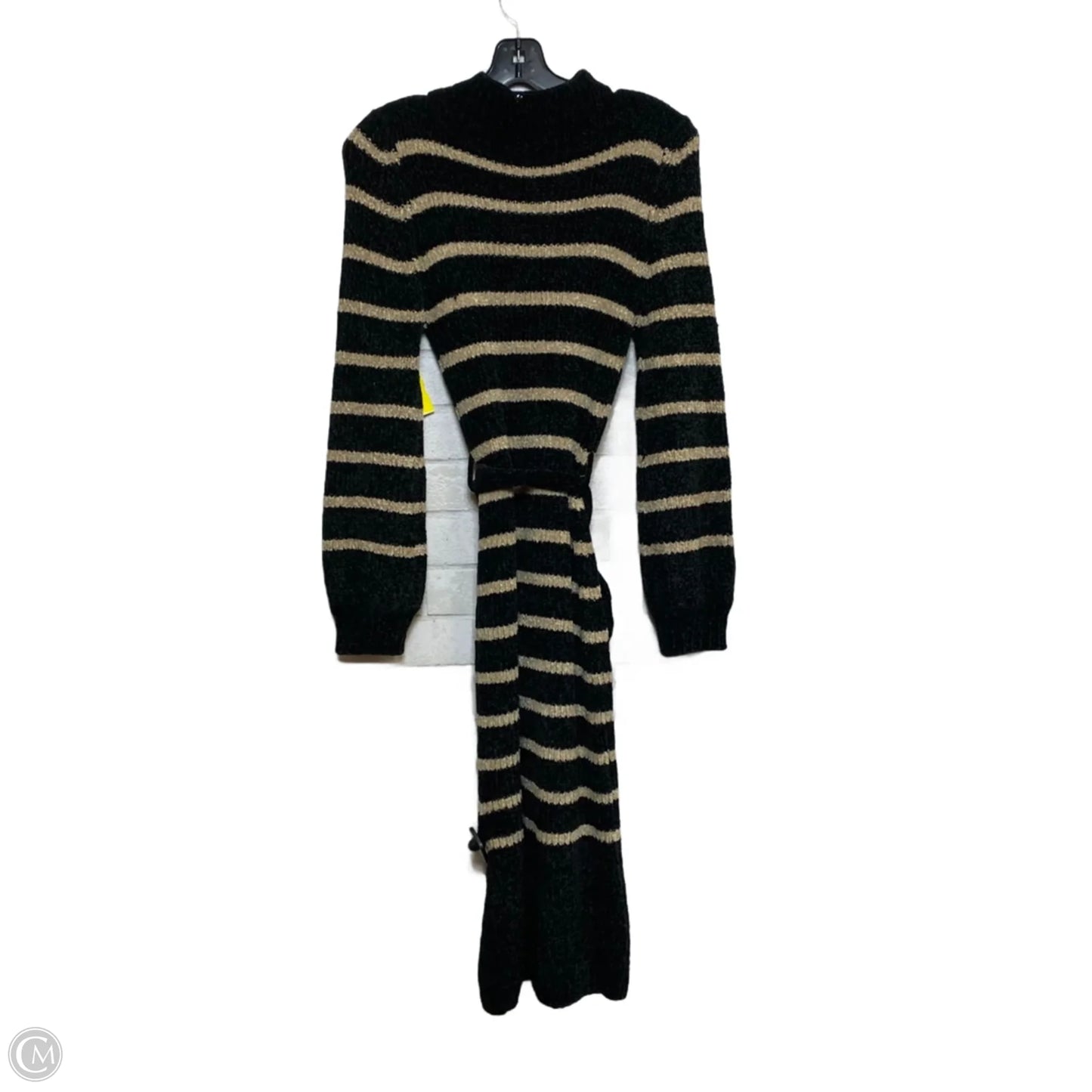 Dress Sweater By Allison Brittney In Black & Tan, Size: Sp