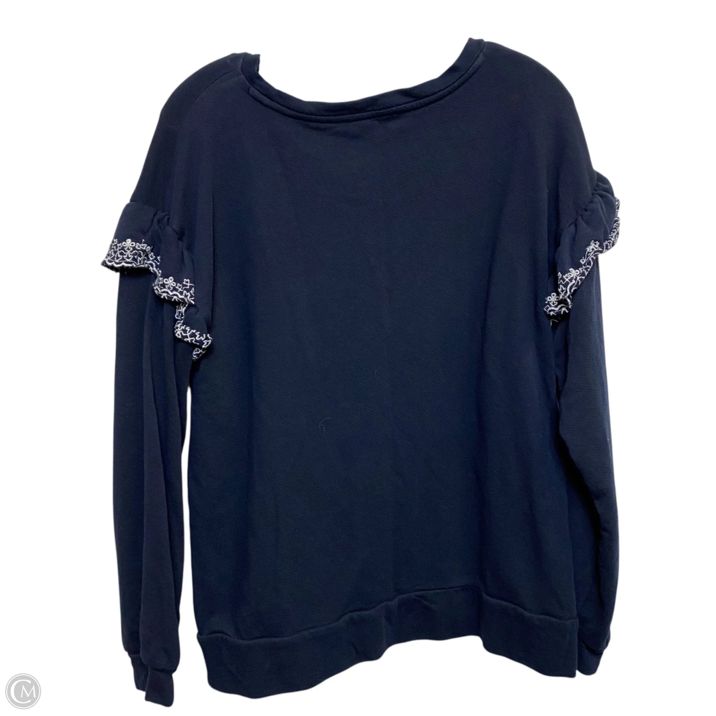 Sweatshirt Crewneck By Loft In Navy, Size: L