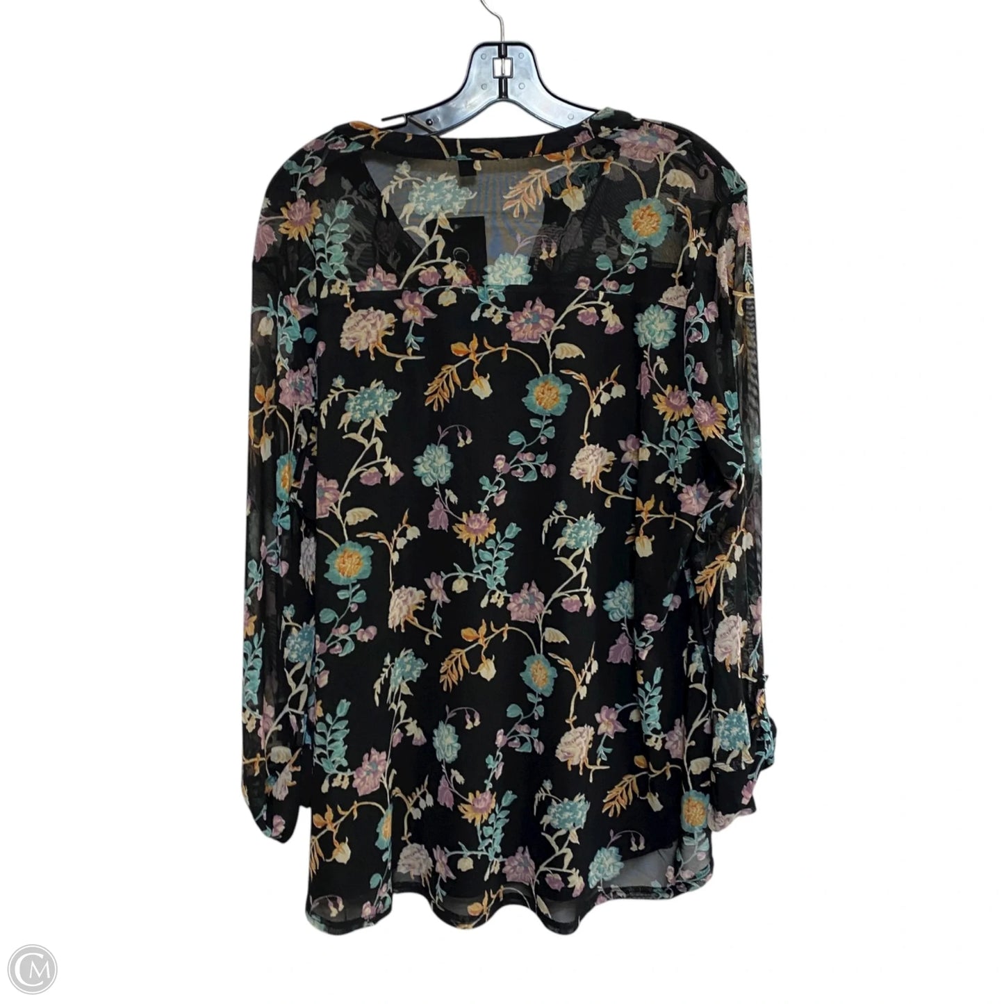 Top Long Sleeve By Cocomo In Black, Size: 3x