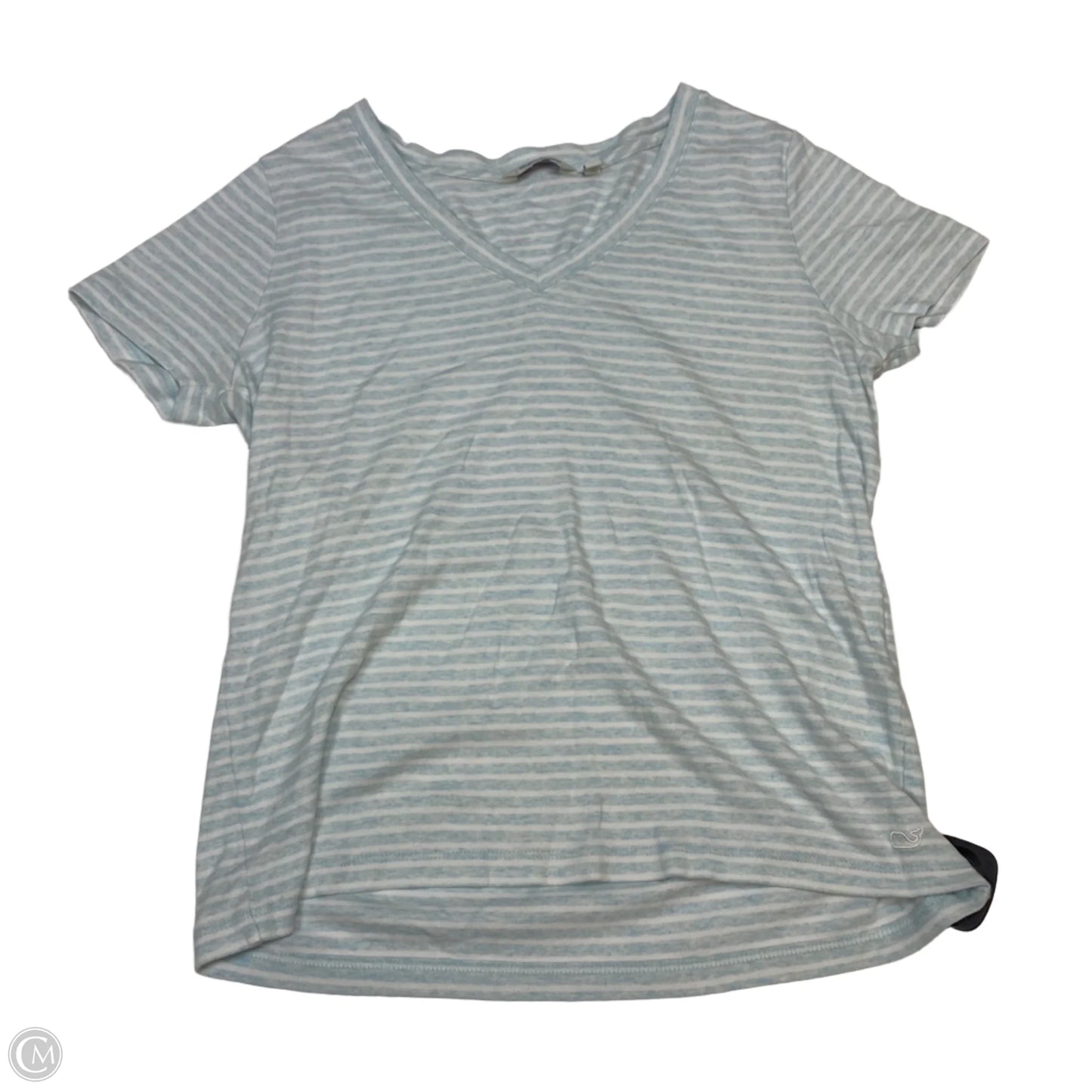 Top Short Sleeve Designer By Vineyard Vines In Blue & White, Size: M