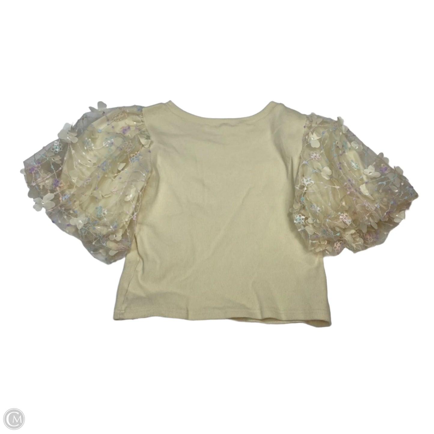 Top Short Sleeve By & Merci In Cream, Size: L