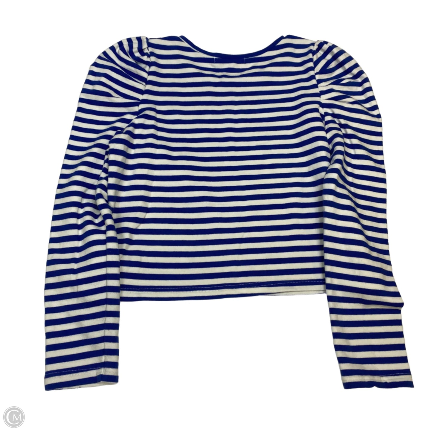 Top Long Sleeve Designer By Rebecca Minkoff In Blue & White, Size: S