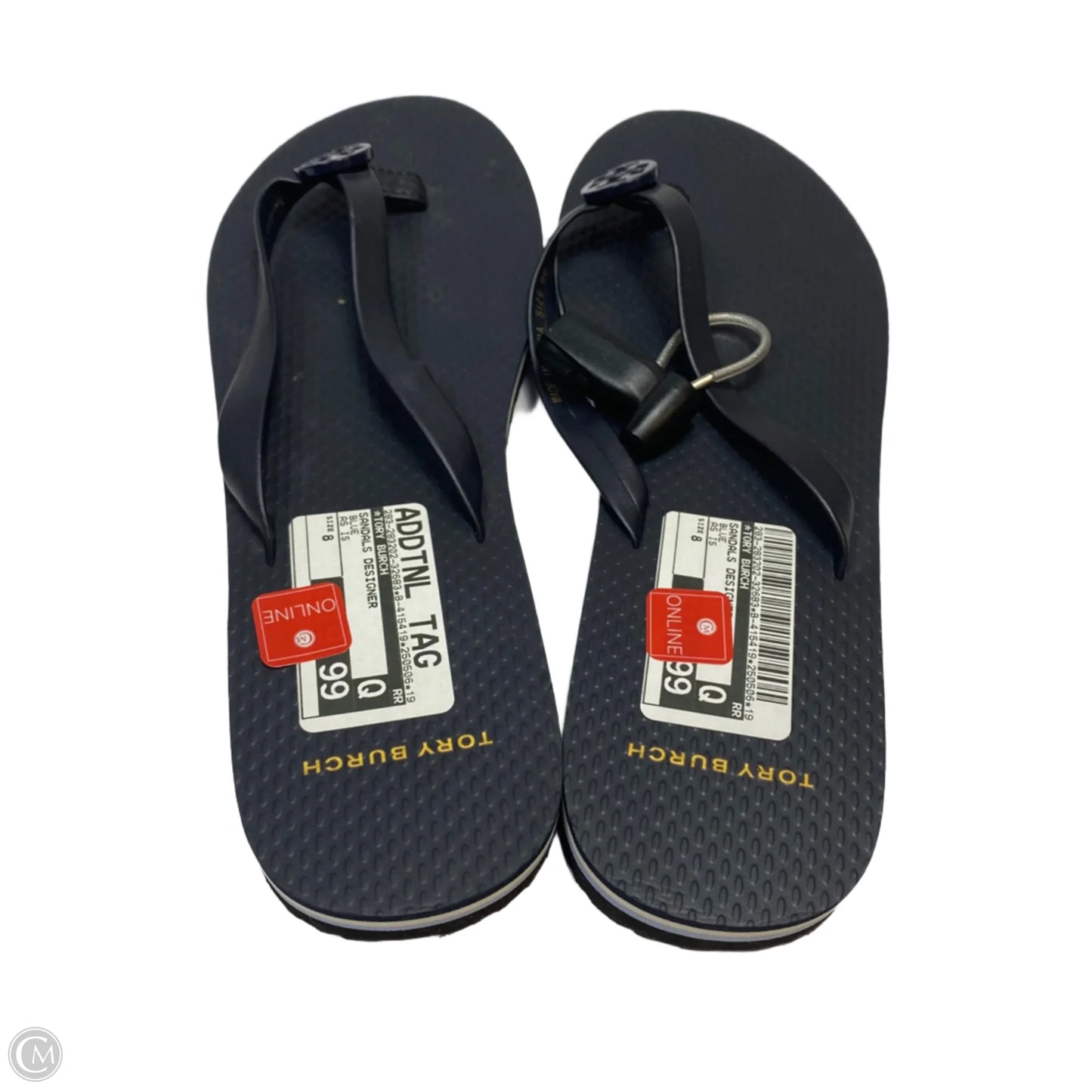 Sandals Designer By Tory Burch In Blue, Size: 8