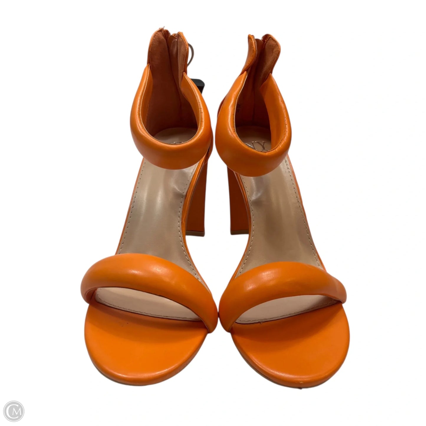 Sandals Heels Block By New York And Co In Orange, Size: 8
