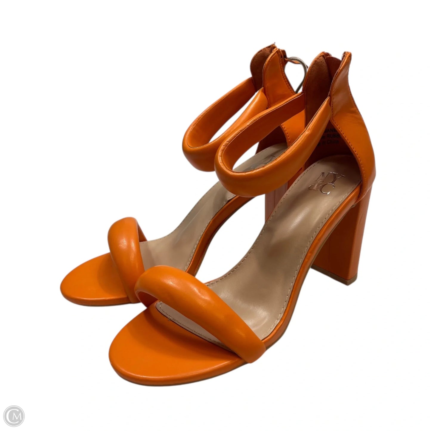 Sandals Heels Block By New York And Co In Orange, Size: 8