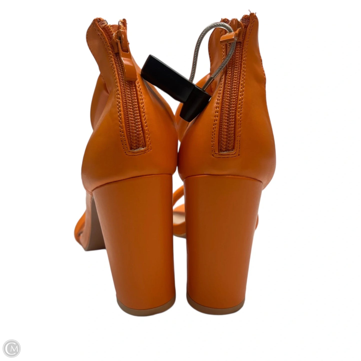 Sandals Heels Block By New York And Co In Orange, Size: 8