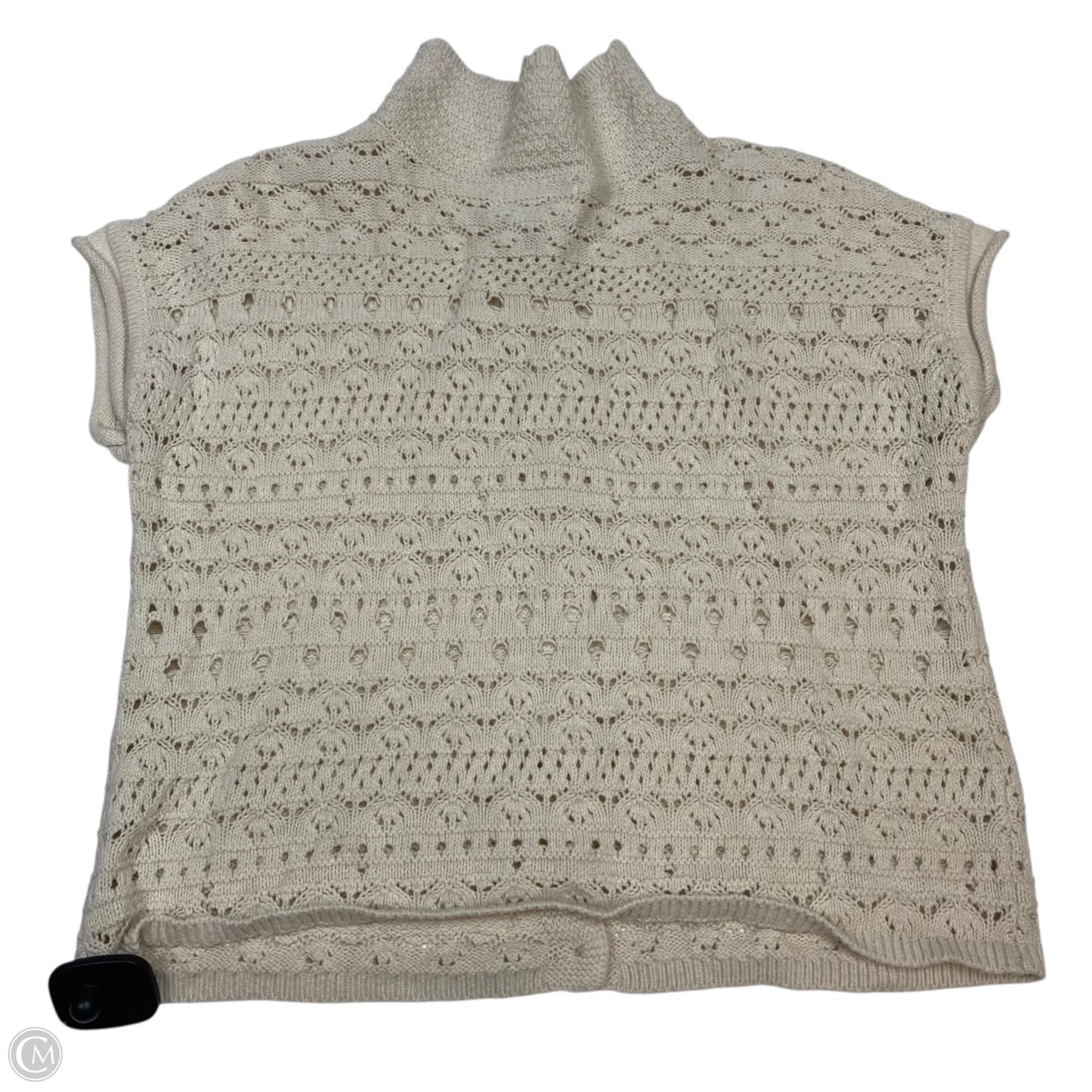 Top Short Sleeve By Jessica Simpson In Cream, Size: S