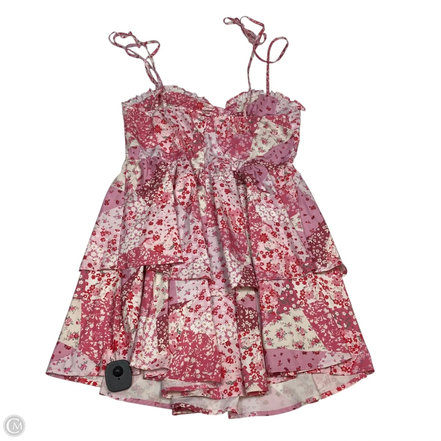 Dress Casual Short By Shein In Pink & White, Size: M