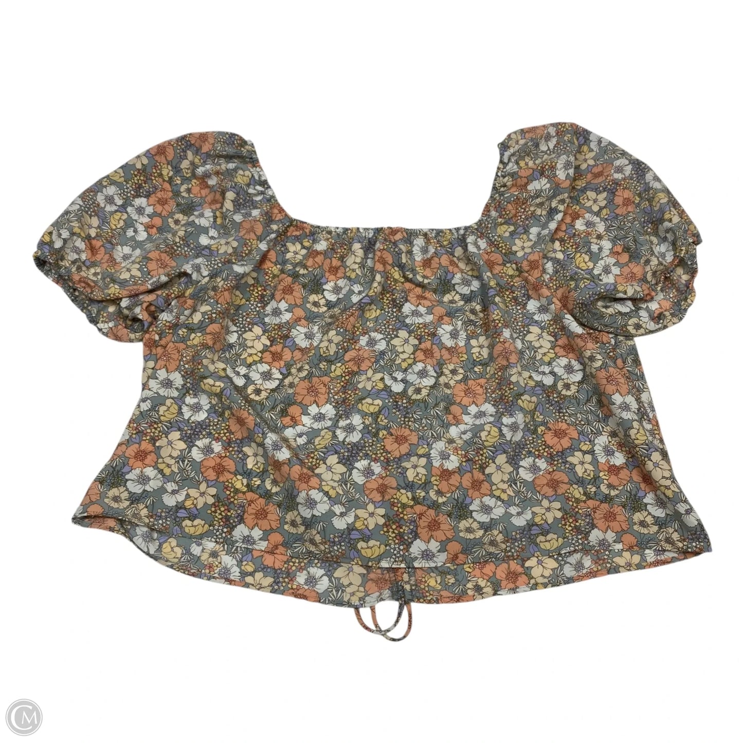 Top Short Sleeve By Lily White In Green & Orange, Size: 2x