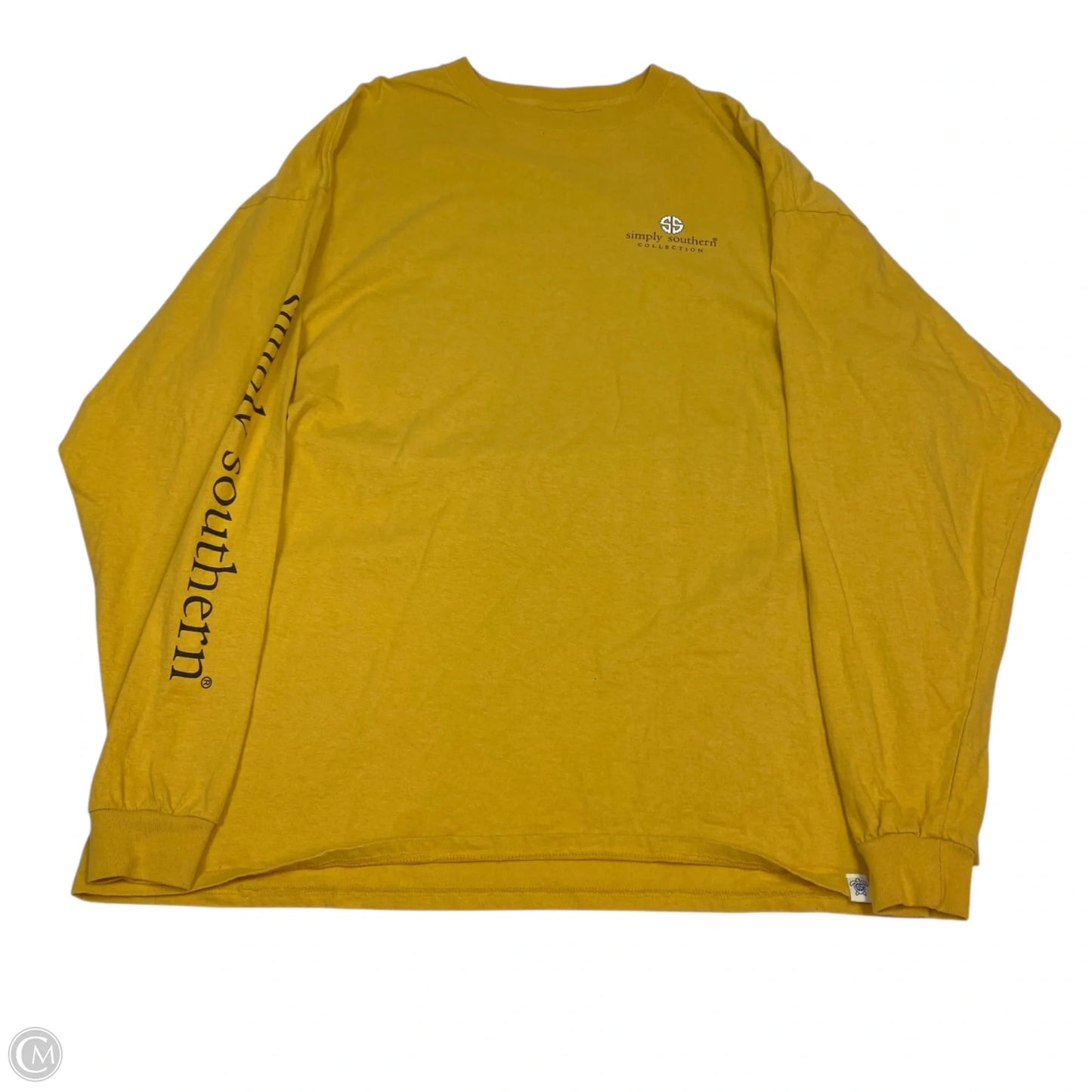 Top Long Sleeve By Simply Southern In Yellow, Size: Xxl