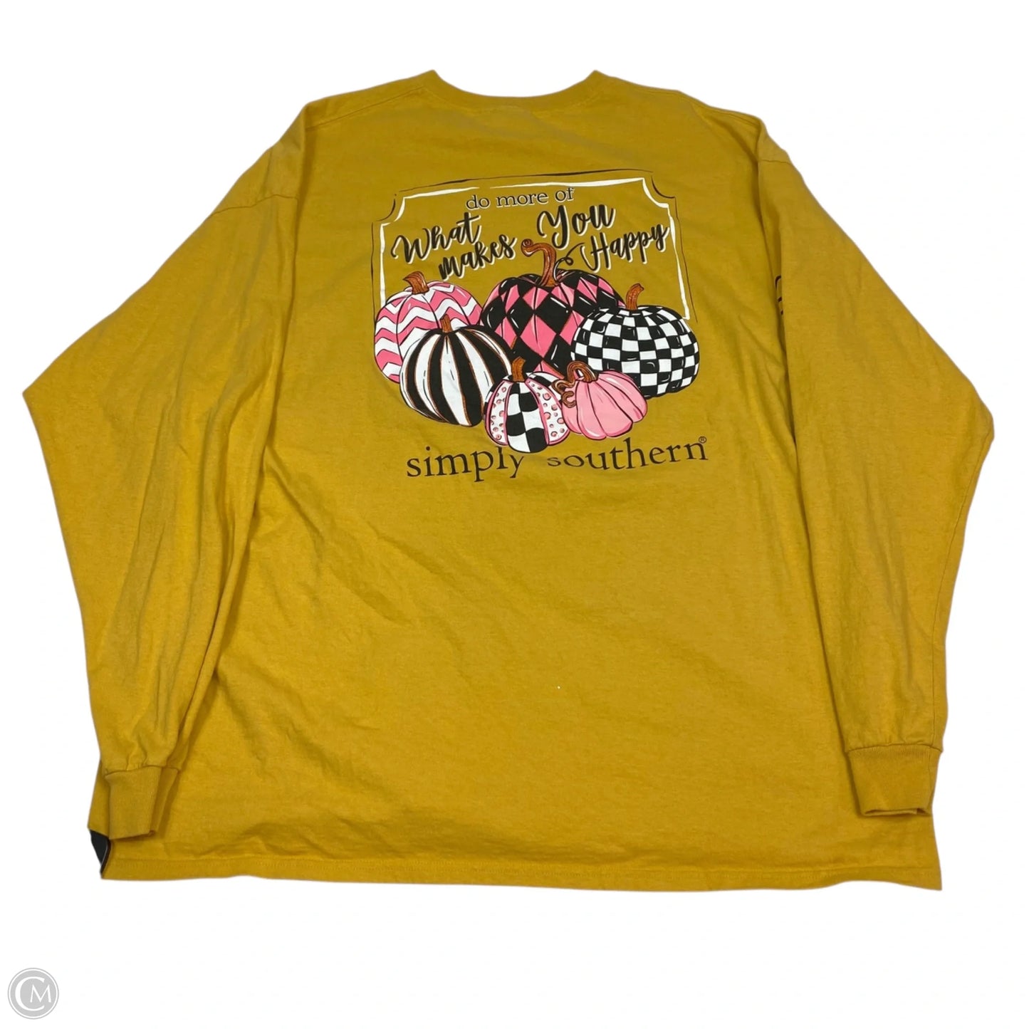 Top Long Sleeve By Simply Southern In Yellow, Size: Xxl