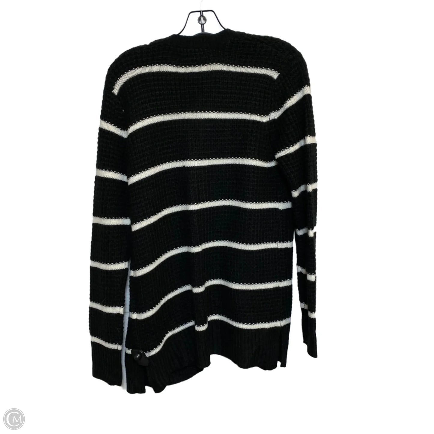 Sweater Cardigan By Pink Rose In Black & White, Size: L