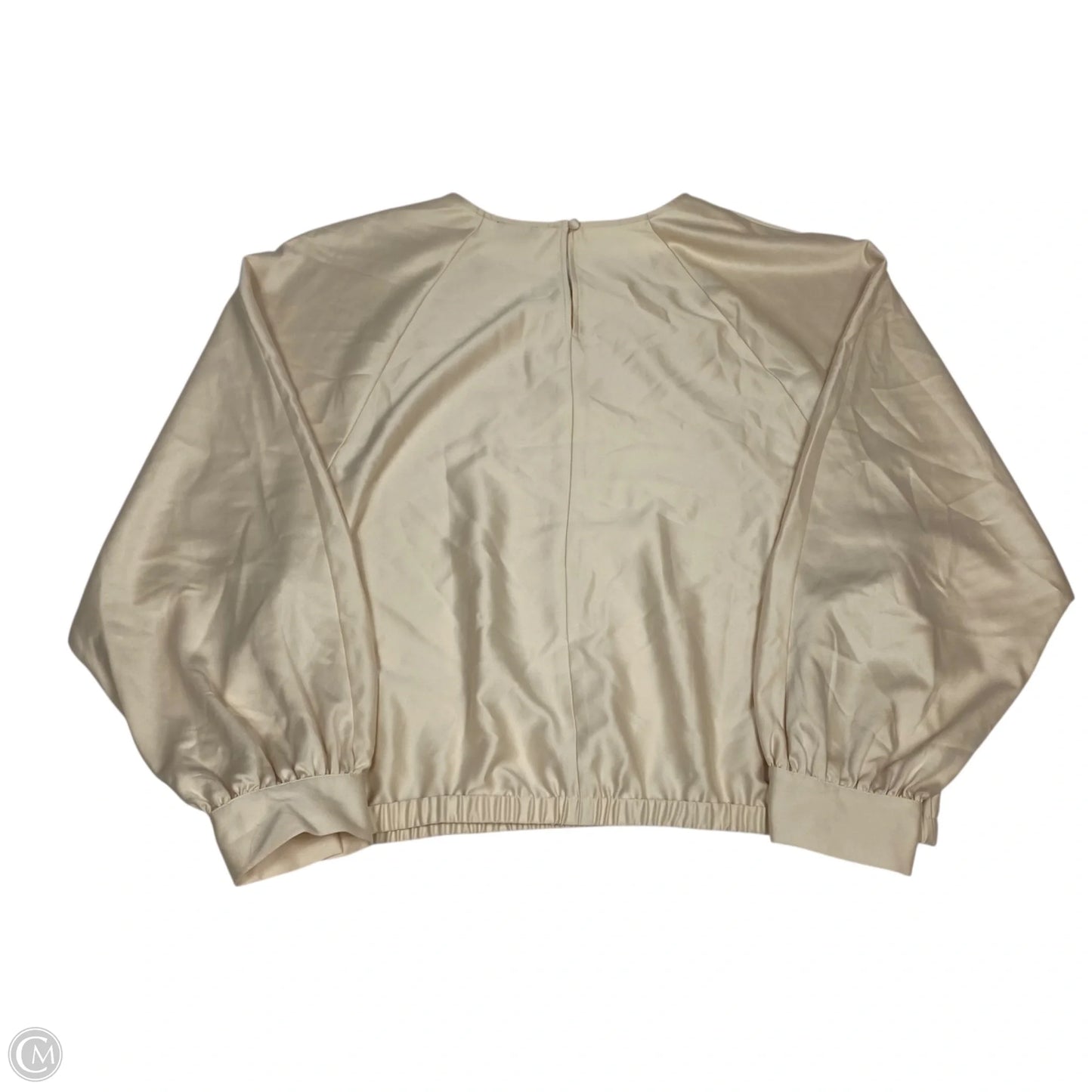 Blouse Long Sleeve By Ann Taylor In Cream, Size: Xl