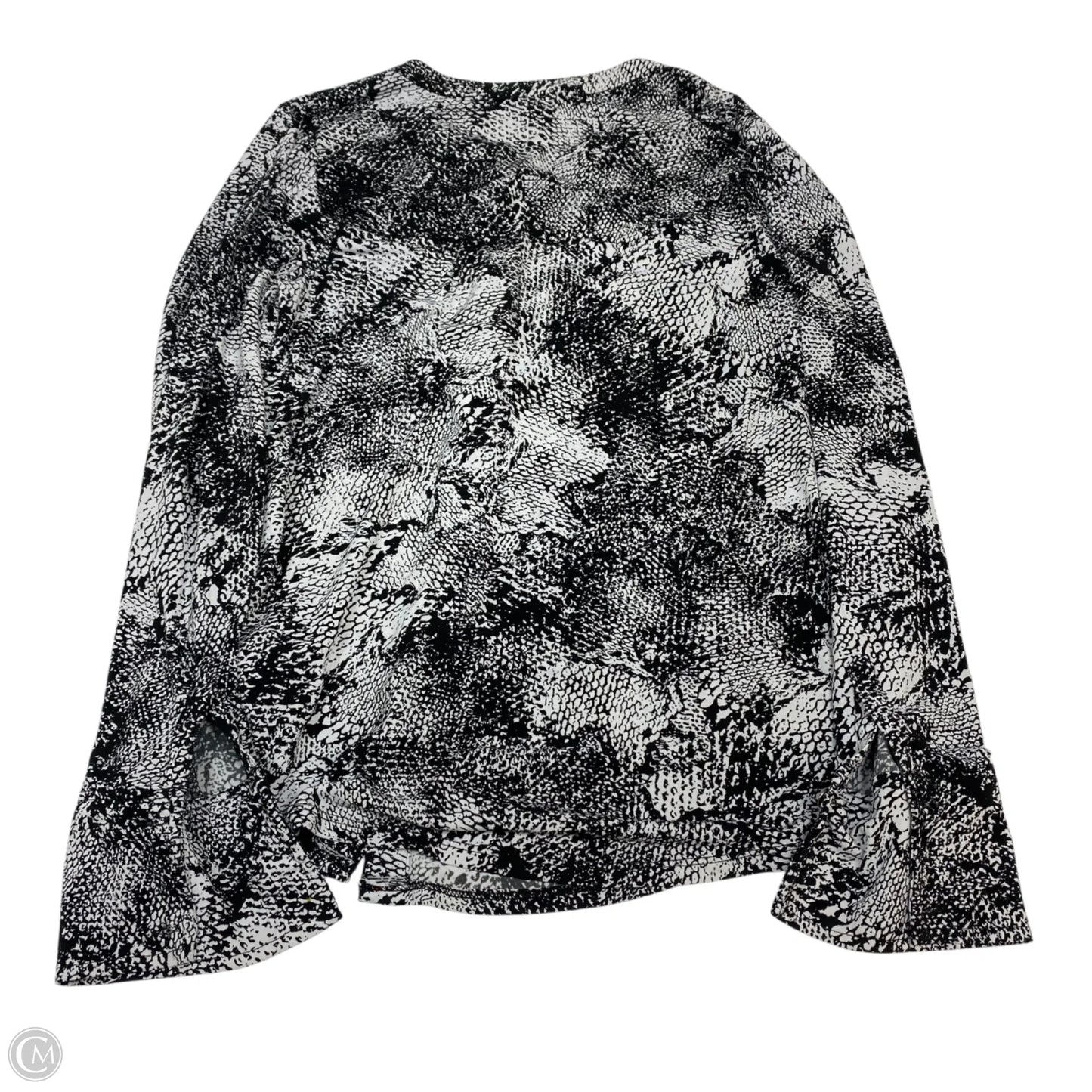 Top Long Sleeve By Dana Buchman In Black & White, Size: M