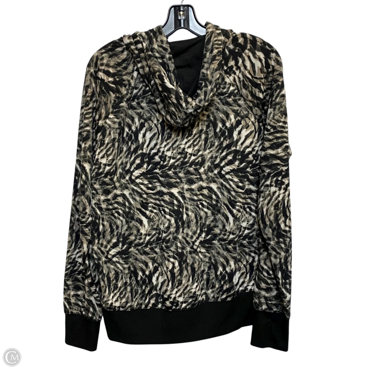 Athletic Sweatshirt Hoodie By Jones New York In Black & Cream, Size: M