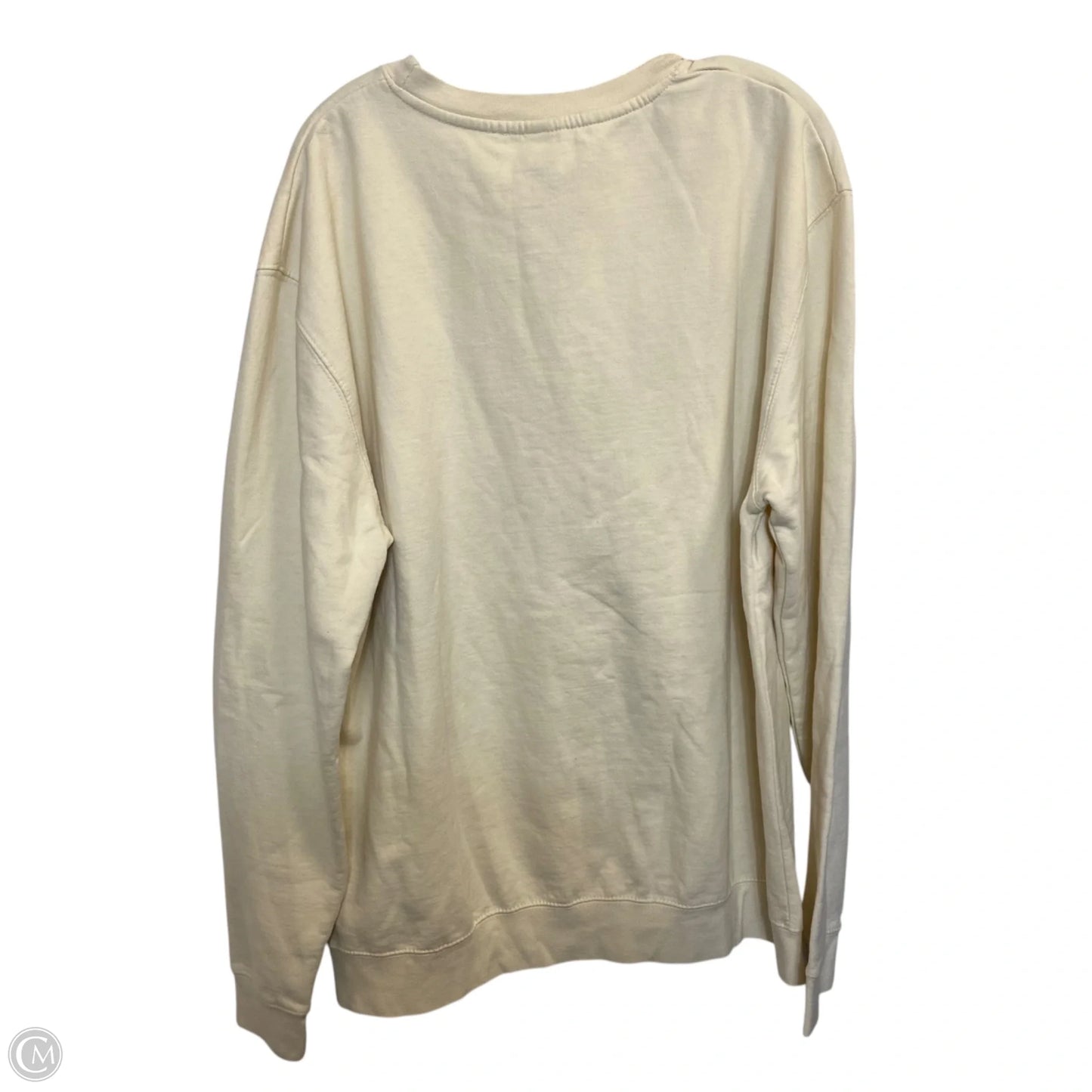 Sweatshirt Crewneck By Just Hoods In Cream, Size: Xxl