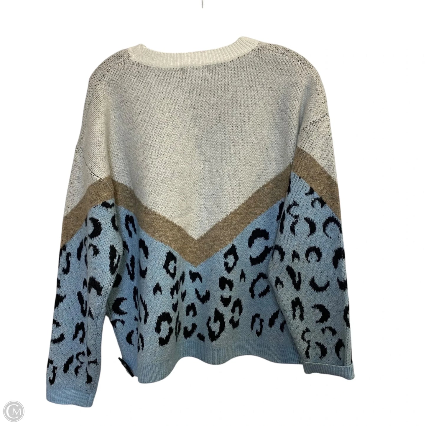 Sweater By Adora In Blue & Cream, Size: M