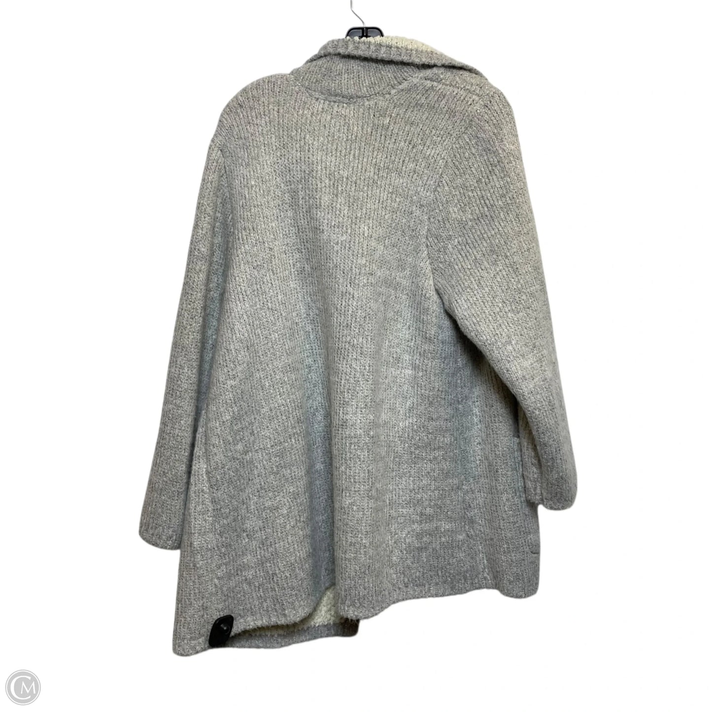 Sweater Cardigan By J. Jill In Cream & Grey, Size: 2x
