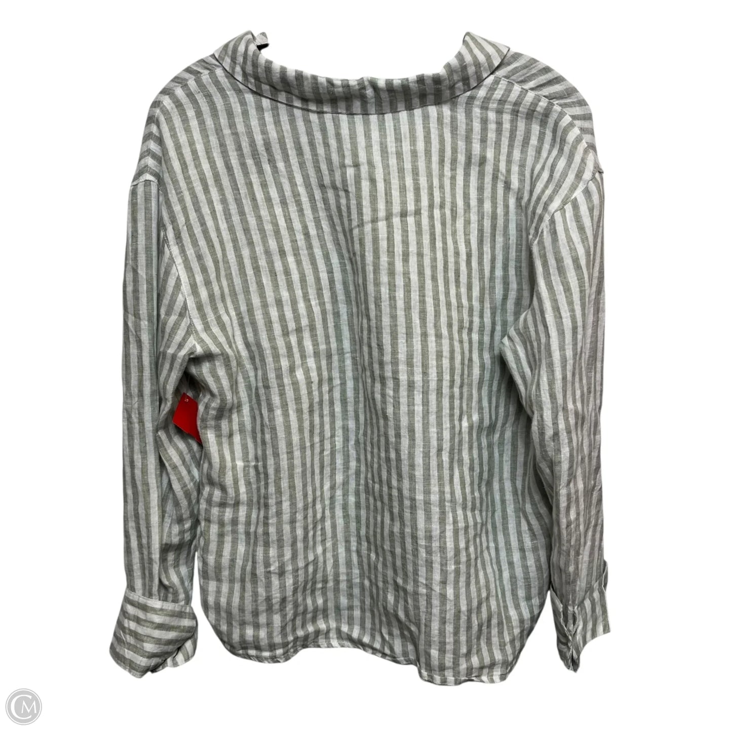 Top Long Sleeve By Rachel Zoe In Green & White, Size: M