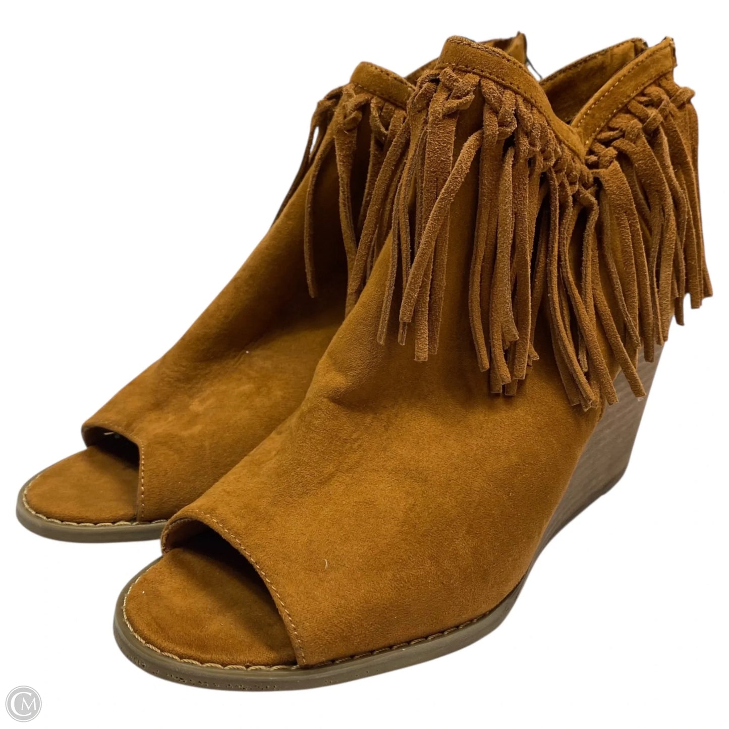Shoes Heels Wedge By Mari A In Brown, Size: 9