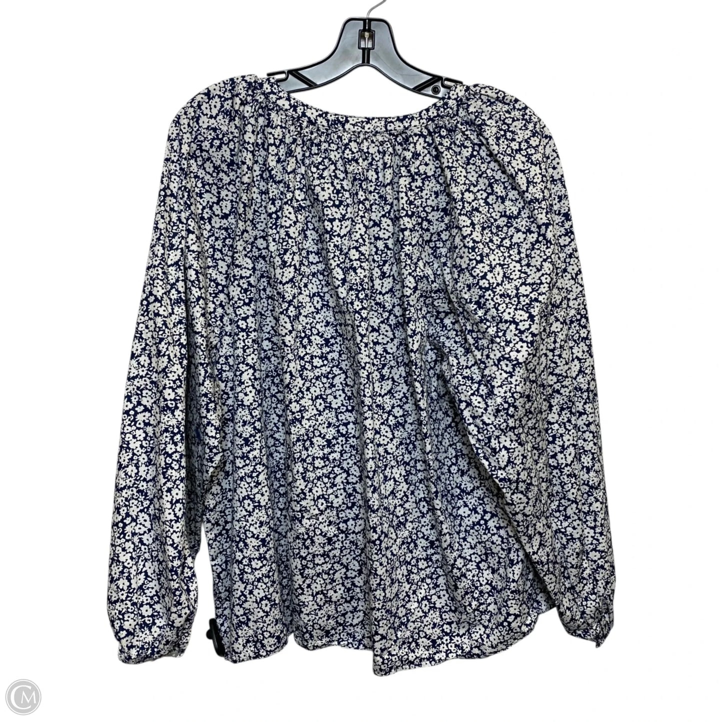 Top Long Sleeve By Old Navy In Blue & White, Size: Xl