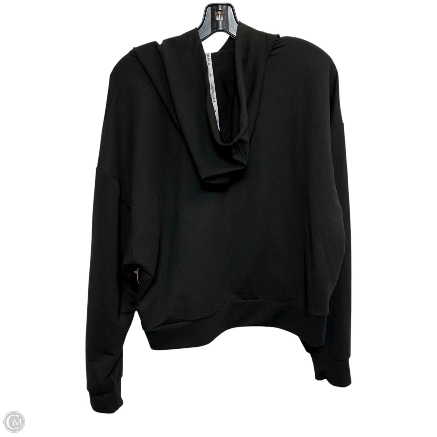 Athletic Top Long Sleeve Hoodie By Puma In Black, Size: L