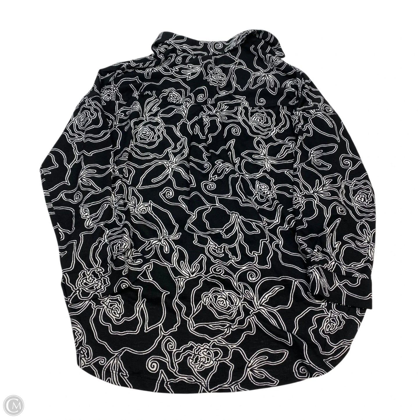 Top Long Sleeve By Fred David In Black & White, Size: S
