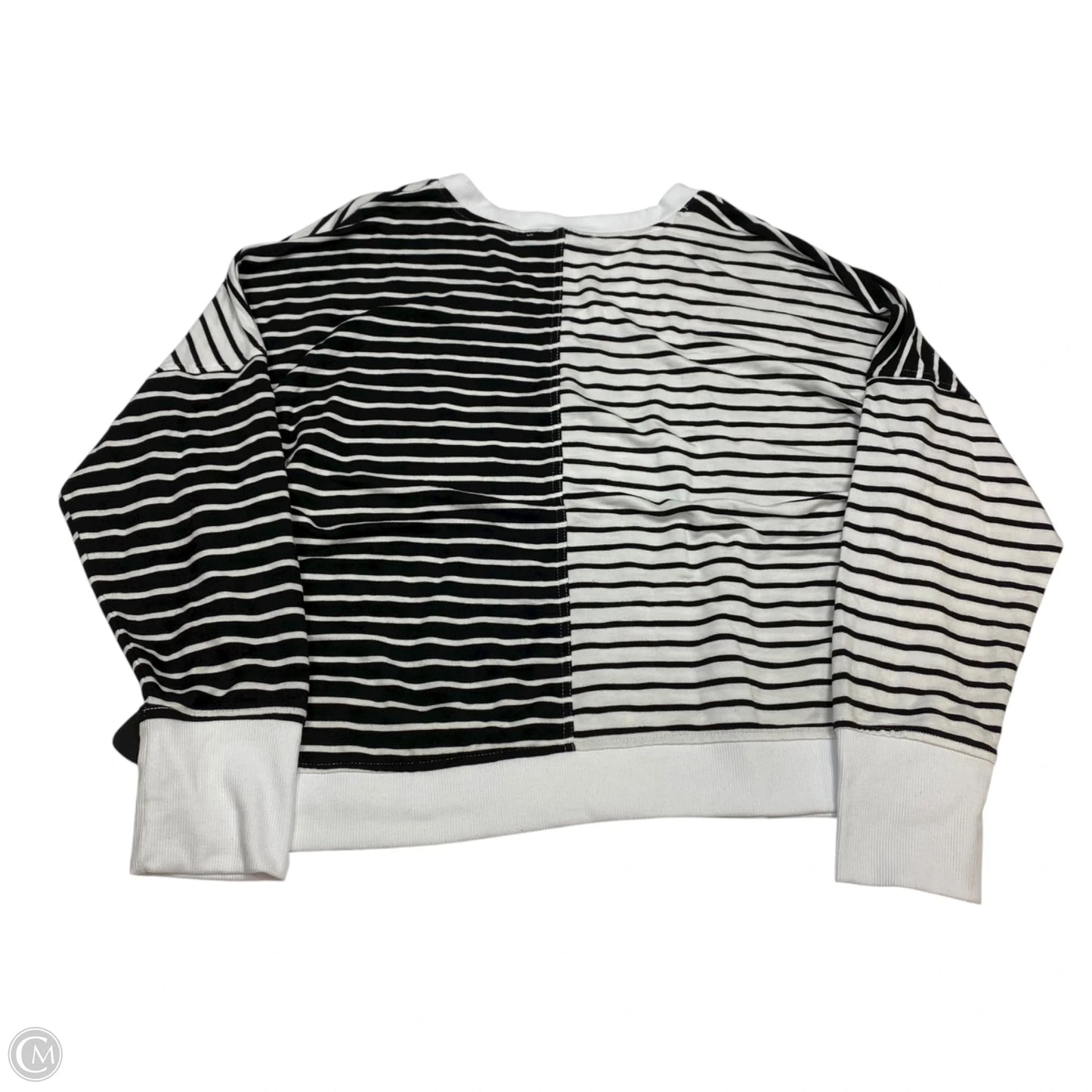 Top Long Sleeve By Jane And Delancey In Black & White, Size: L