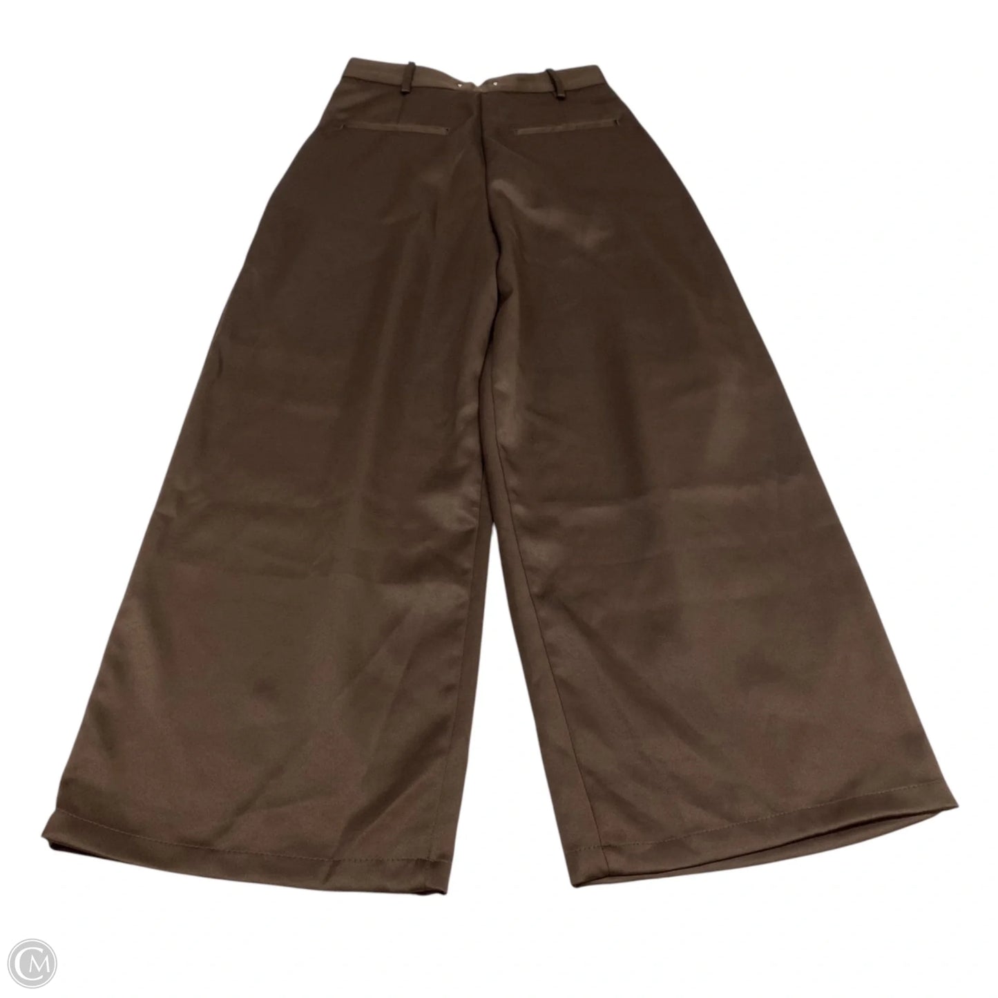 Pants Wide Leg By Bershka In Brown, Size: 8